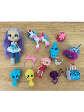 Shopkins Kindi Kids Doll Lot – Marsha Mello, Donatina, Petkins & Accessories